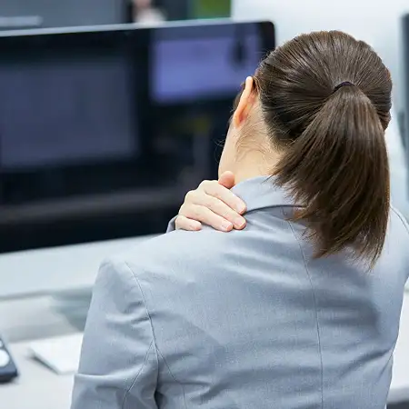 Stiffness in the neck or upper back