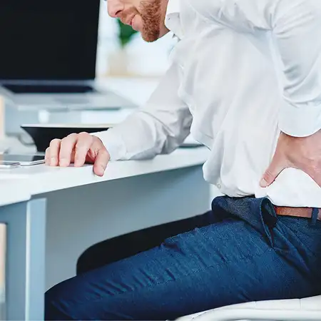 Feeling “slouched” or compressed